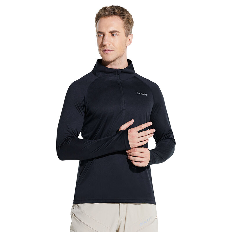 Aleaf-Jersey con cremallera para hombre, camisa de manga larga con protección solar, pulóver UPF 50 +, para correr, Golf y senderismo, 1/4