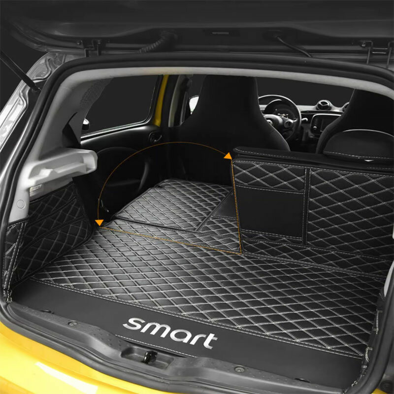 Alfombrilla de maletero de coche, alfombra de protección para Smart Fortwo Forfour W451 W453, caja de almacenamiento de equipaje, alfombrilla antipolvo, accesorios de decoración
