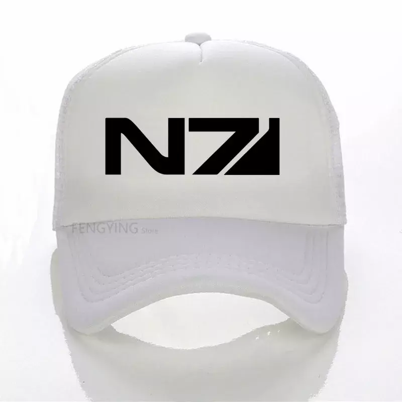 Mass Effect N7 gorra de béisbol para hombre, sombrero de camionero de malla, con emblema militar de la Alianza de sistemas, para verano