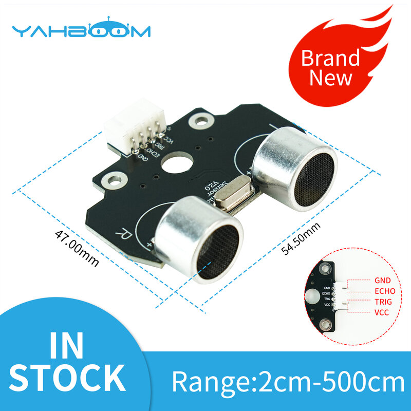 Yahboom水平超音波測定センサー距離モジュール、xh2.54-スマートカーおよびDIY電子プロジェクト用の4ピンポート付き