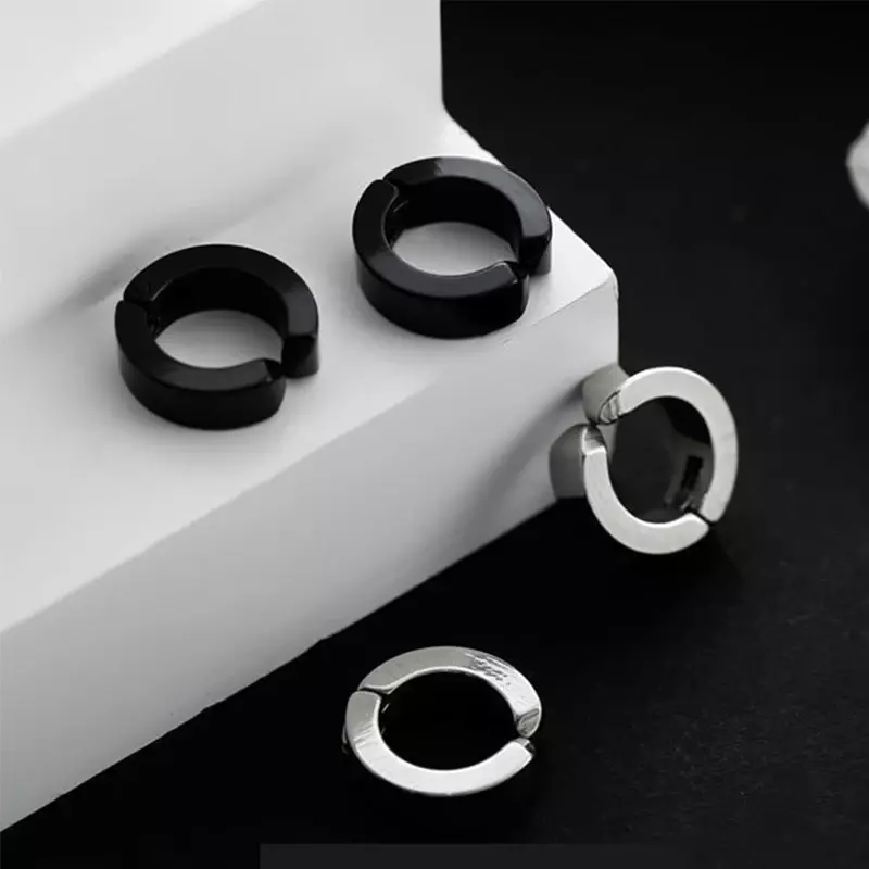 Aço inoxidável Non-Piercing Magnético Stud Earrings Set para Homens e Mulheres, Unisex CZ Magnet Ear Close Clip, Punk Hip Hop Earring, 10 Pares