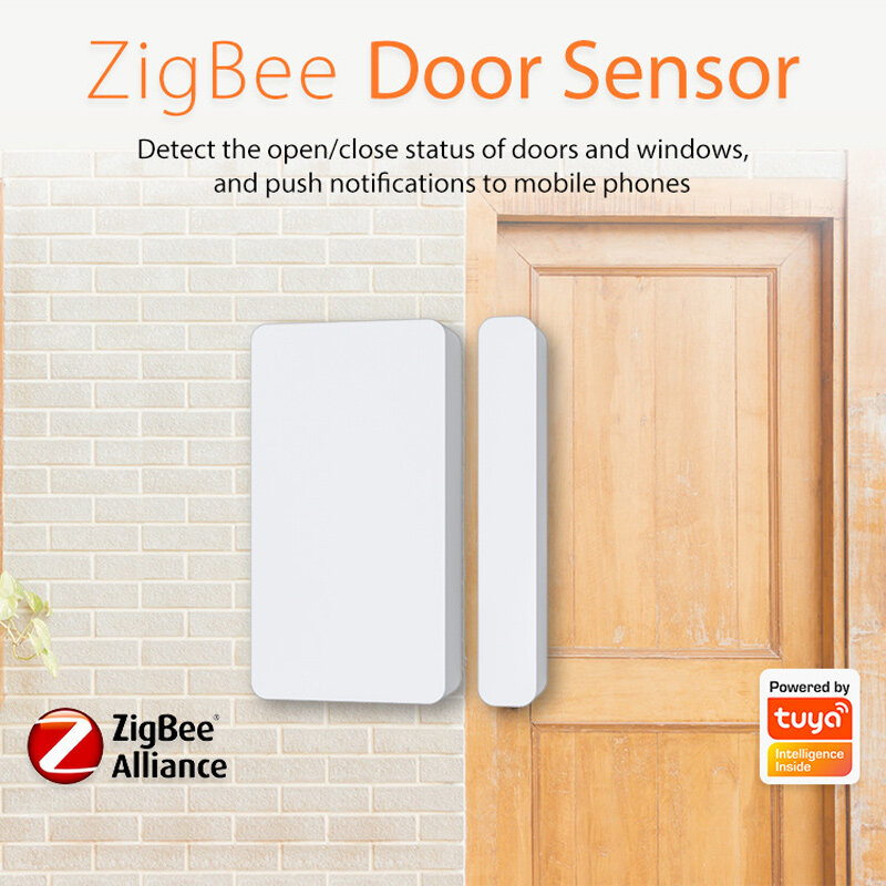 ZigBee grafiti pintu Magnet pintar, pintu dan jendela Sensor Anti Maling aplikasi Remote Control daya tahan lama