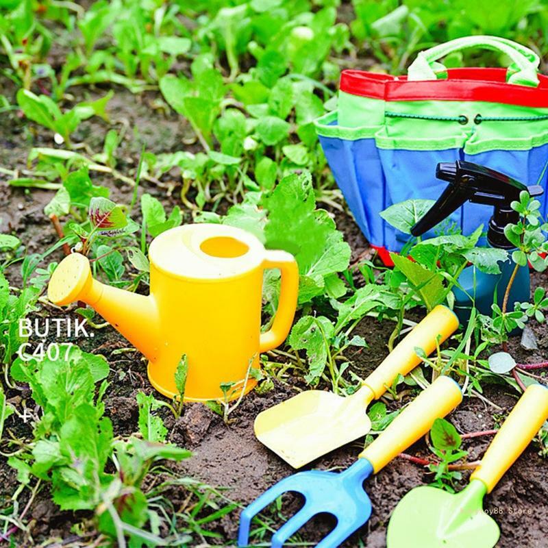Y4UD สวนพลาสติกเครื่องมือของเล่น Sandpit Sandbox เครื่องมือพลั่วรดน้ำ Interactive Gardening