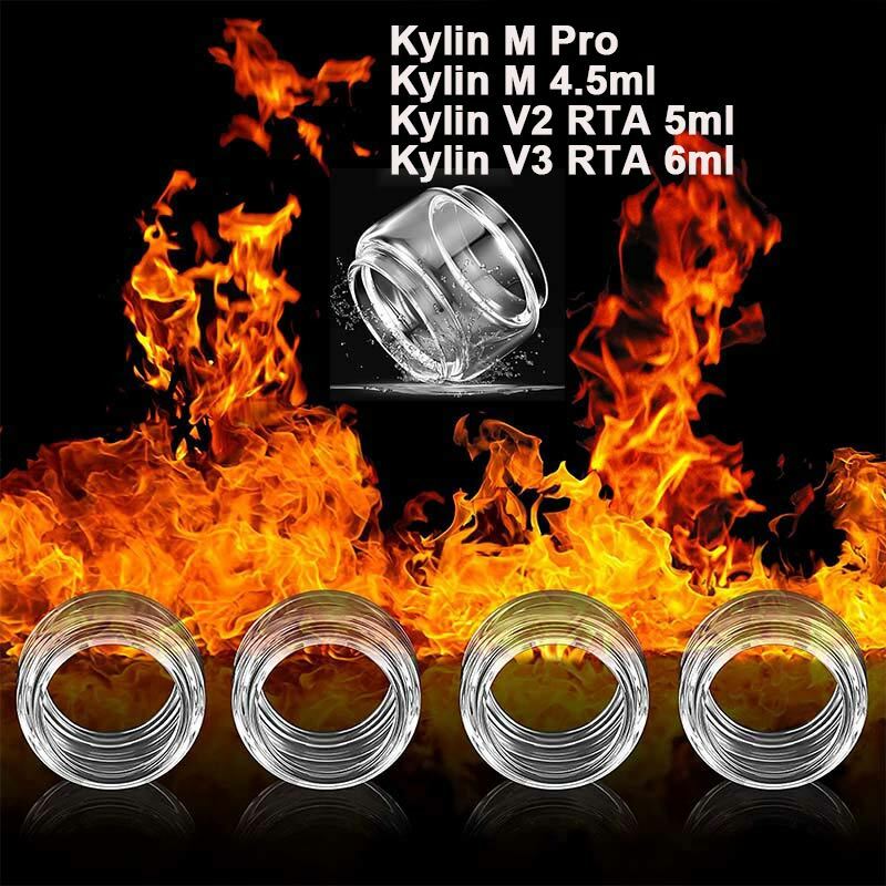 5 buah tangki kaca gelembung untuk Kylin M Pro Kylin V2 RTA 5ml Kylin V3 RTA 6ml tangki wadah kaca lemak pengganti