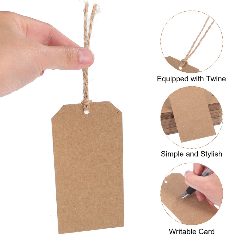 Kraft Paper Gift Tags With String Clothing Wire Labels Shipping Inventory Blank Bags Price