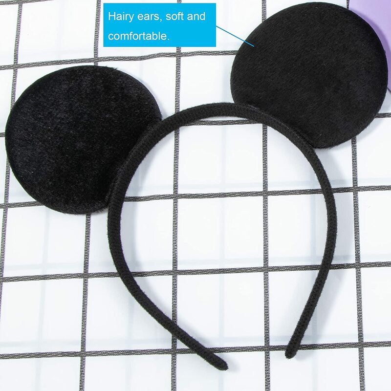 12/24pcs Disney Mickey Minnie Mouse Ears Headbands Hair Band Adults and Children Costume Event Boys Girls Birthday Party Gifts