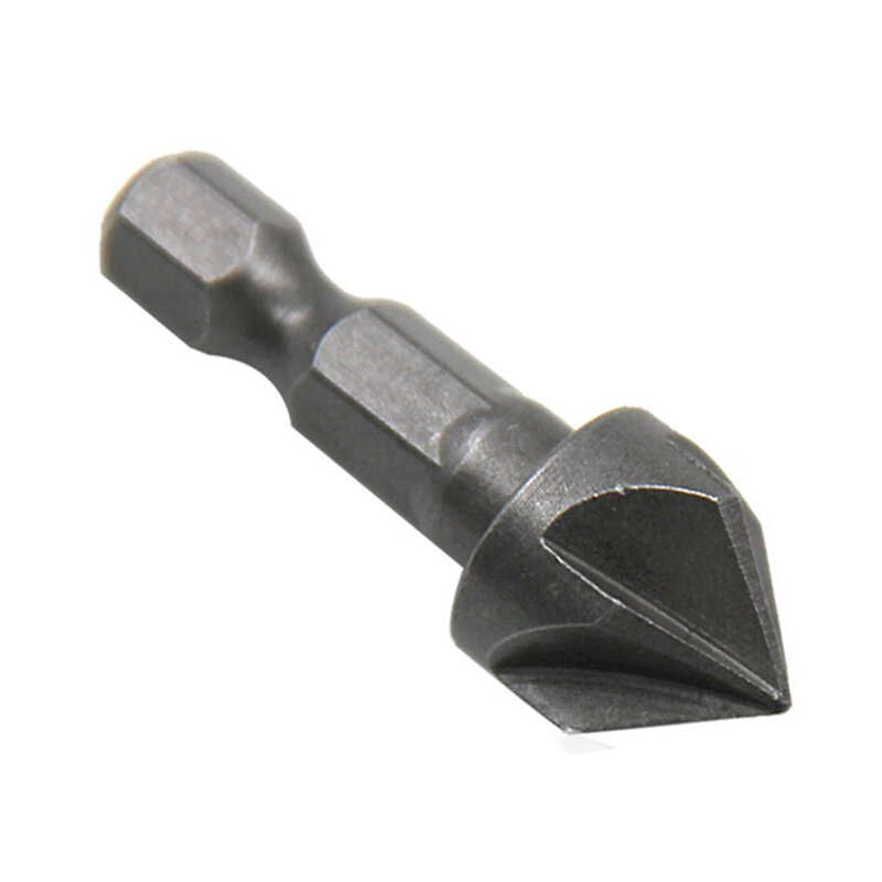 6-slot Countersunk Drill Bit Kit 36mm Five-edge Chamferer Hexagonal Shank For Woodworking Tools 13mm Diameter Drill Bit