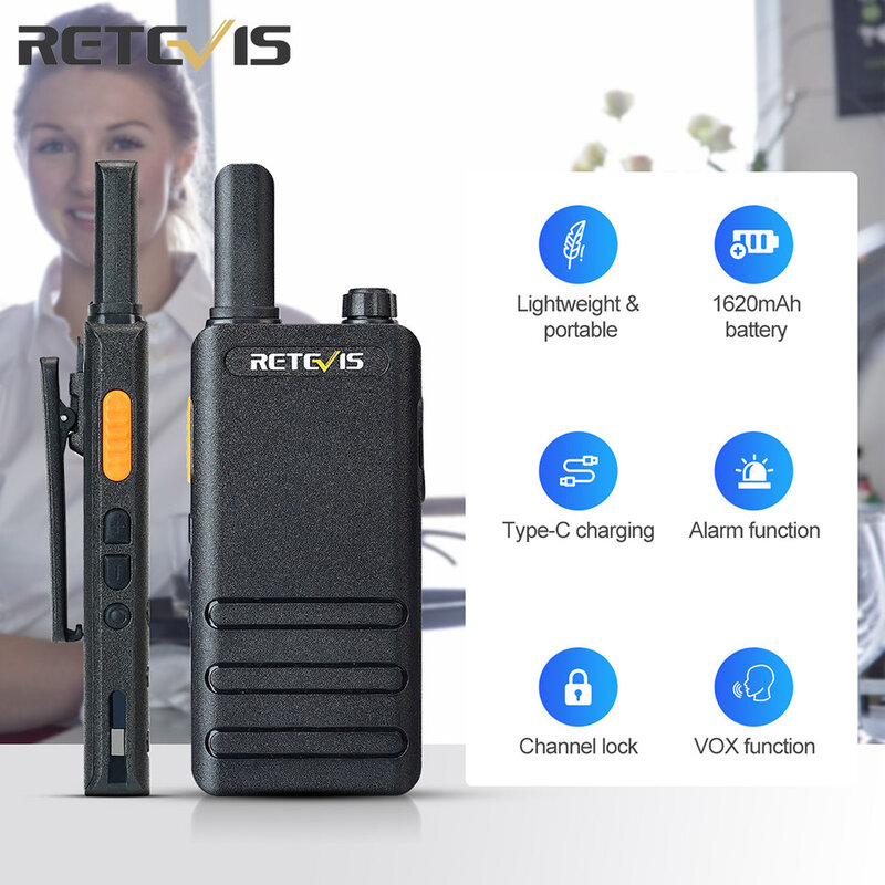 15mm ultra-cienki Mini Walkie Talkie Retevis RT622P typ C ładowanie VOX walkie-talkie PMR446 profesjonalne przenośne Radio dwukierunkowe ht
