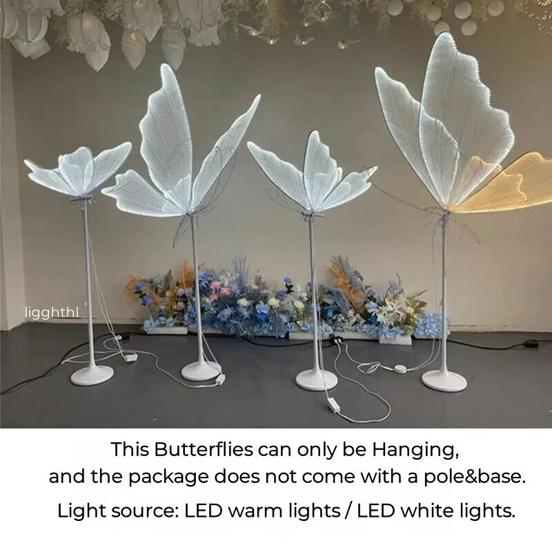 LED Butterfly LED Light para decoração de casamento Lâmpada romântica do teto Lâmpadas de borboleta criativas Carga na estrada Luzes do palco Passarela na festa