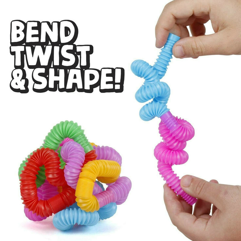 7 Stks/partij Fidget Buis Speelgoed Pijp Zintuiglijke Speelgoed Cool Anti-Stress Angst Relief Buigbare Multi-color Stimming Speelgoed voor Kids