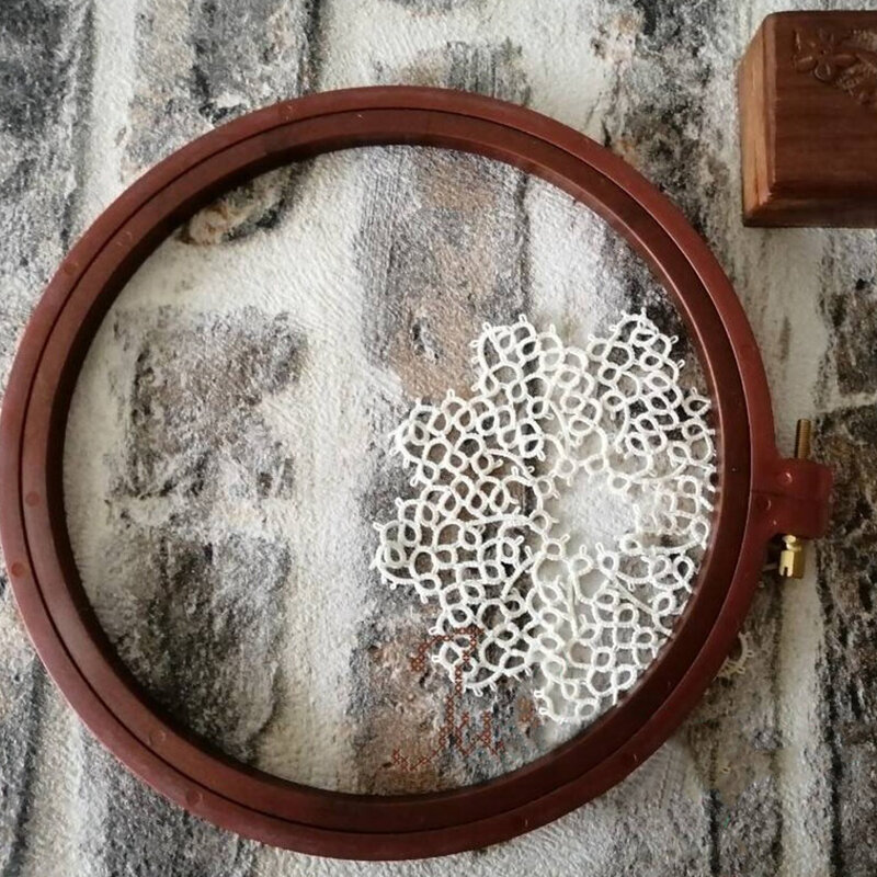 Herramienta de aro de bordado artesanal, accesorio circular redondo de bambú, marco de arte, punto de cruz, herramienta Manual de costura, 228mm