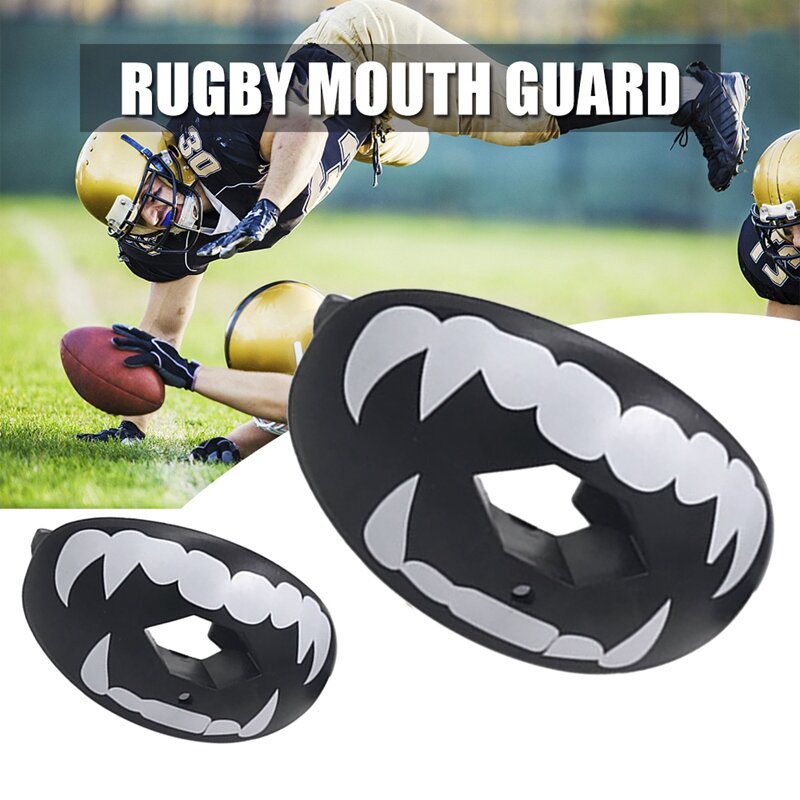 Protector bucal de Rugby, protección de labios de fútbol americano con correa conectada