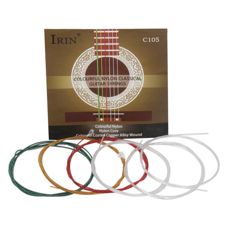Clássico Colorido Nylon Cordas De Guitarra Cordas, Peças De Instrumentos Musicais e Acessórios, 6 pcs por conjunto