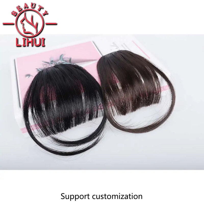 Synthetic Air Bangs Heat Resistant Hairpieces Hair Women Natural Black Light Brown Bangs Hair Clips For Extensions