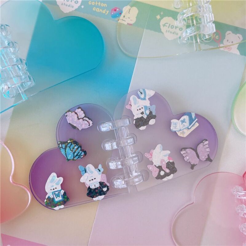 Transparente DIY Schlüssel bund machen Kit Charme Farbverlauf Farbe Goo Platte DIY Schlüssel ring Mini Acryl DIY Acryl Anhänger Guka