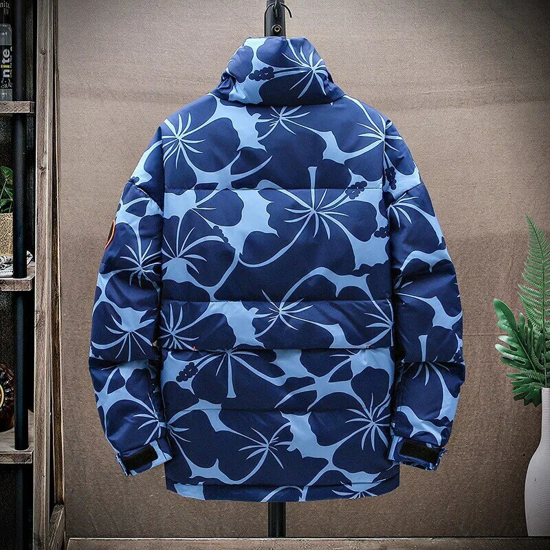 2023 Men's New Casual Loose White Duck down Printing down Jacket