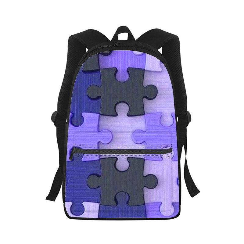 Рюкзак с 3D-принтом для мужчин и женщин, модная ученическая школьная сумка с пазлами для ноутбука, детская дорожная сумка на ремне