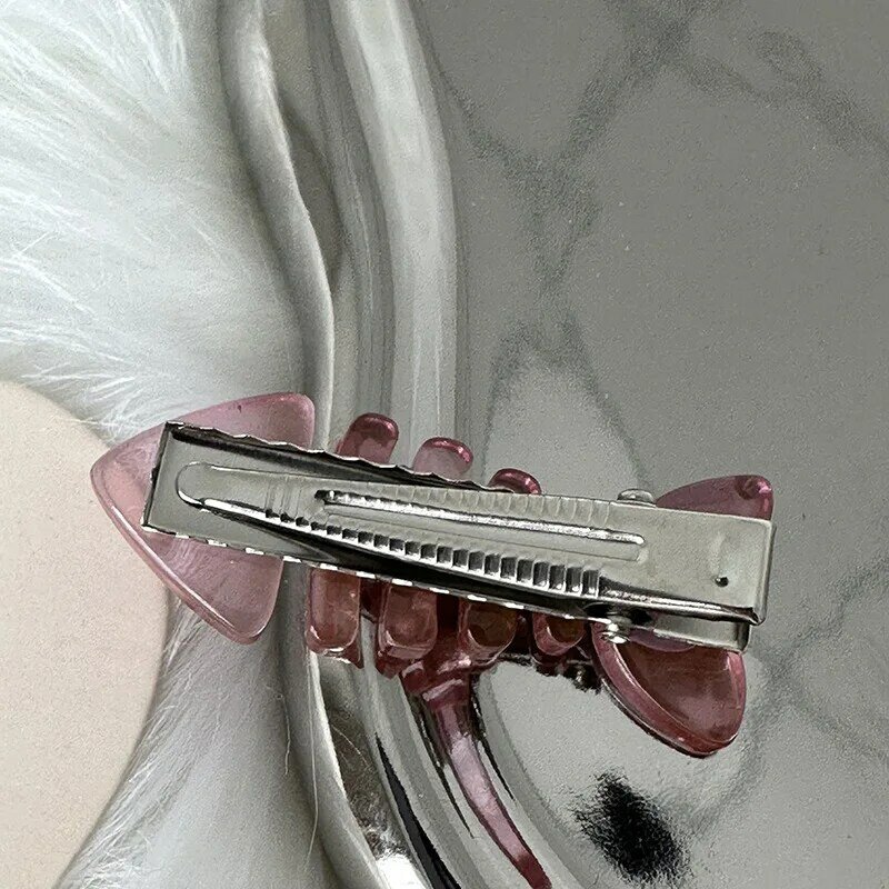 Y2K różowa mała rybna spinka do włosów w stylu kaczki klips do ust Sense Bang boczny zacisk nowe akcesoria do włosów