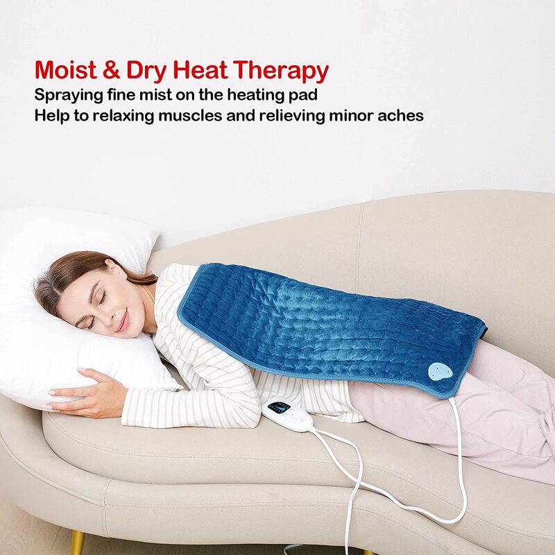 Almohadilla calefactora eléctrica para el dolor de espalda, almohadilla calefactora caliente para aliviar el dolor muscular, opción de terapia de calor húmedo y seco, Apagado automático