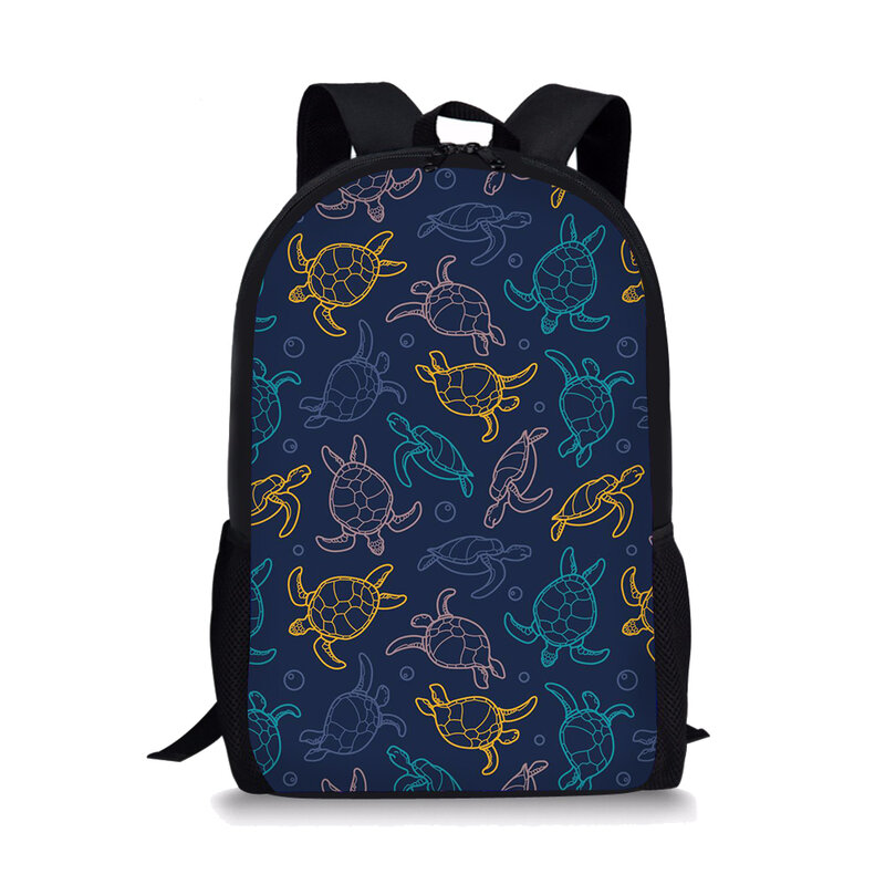 Mochila tartaruga marinha para homens e mulheres, mochila escolar, mochila de viagem casual, estudante, adolescente, fofa, desenho animado, diária