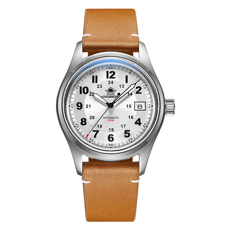 ADDIESDIVE AD2048 męski zegarek BGW9 Super świetlista skóra pasek szafirowy kryształ 20Bar wodoodporny automatyczny zegarek mechaniczny NH35