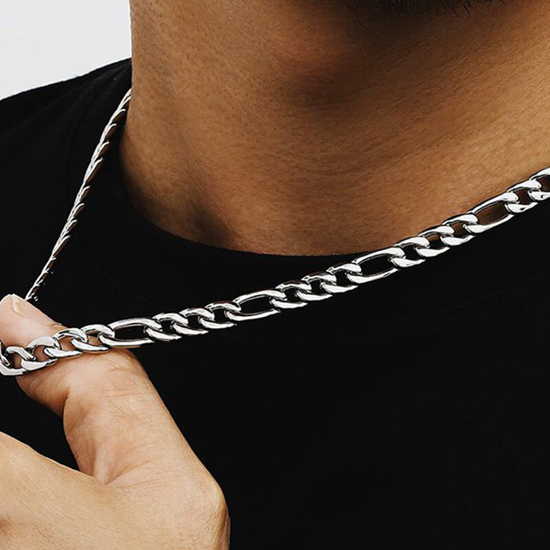 Ожерелье-цепочка «Фигаро» из серебра 925 пробы, 16-30 дюймов