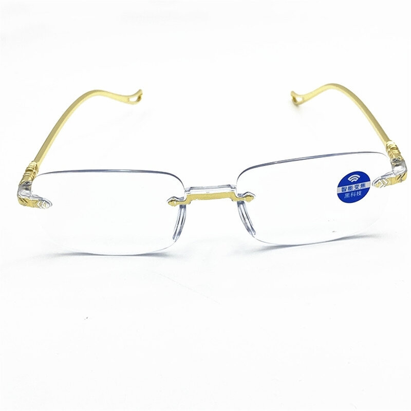 The Elderly High-grade Diamond-cut Presbyopes Anti-blue Light HD Presbyopia Glasses Frameless Ultra-light Reading Glasses 2024