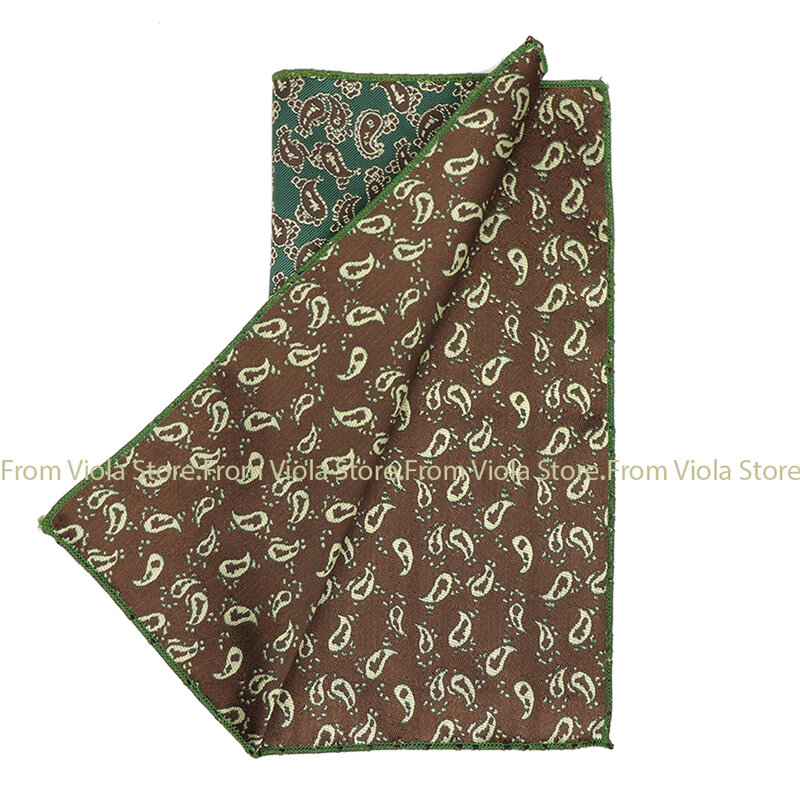 Pañuelo de poliéster con estampado Floral para hombre, pañuelo cuadrado de 23cm con estampado de Cachemira, a rayas, a la moda, colorido, accesorio para regalo