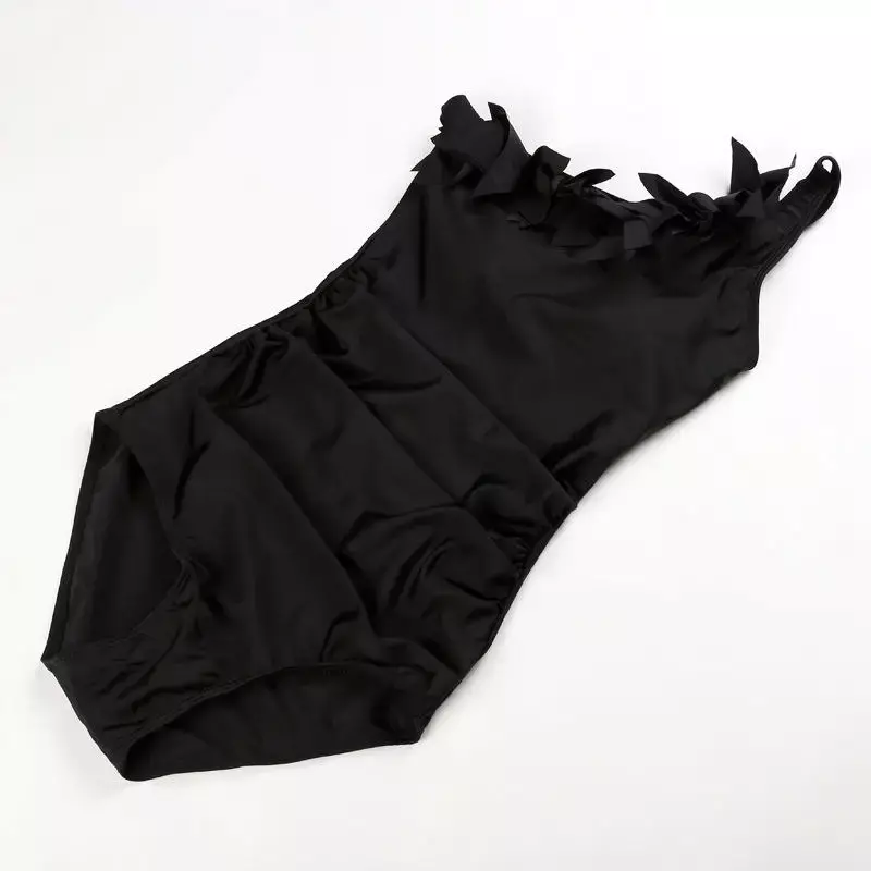 Jednoczęściowy kostium kąpielowy damski seksowny koronkowy czarny strój kąpielowy kobiety jedno ramię strój kąpielowy Plus rozmiar kombinezon kostium kąpielowy plażowy Monokini