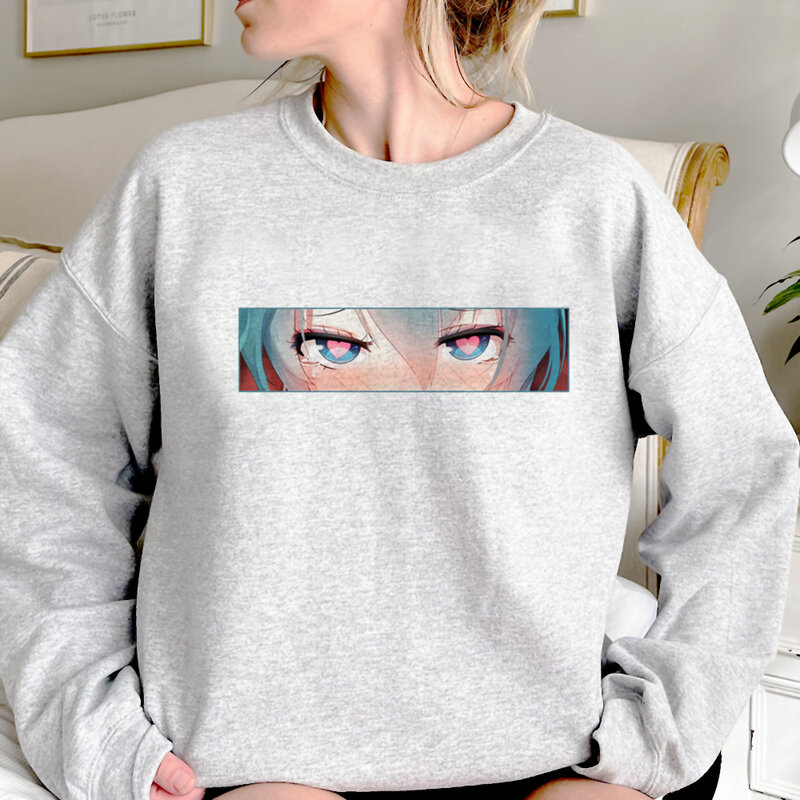 Sudaderas con capucha de Ojos de Anime para mujer, ropa de calle harajuku, suéter Kawaii