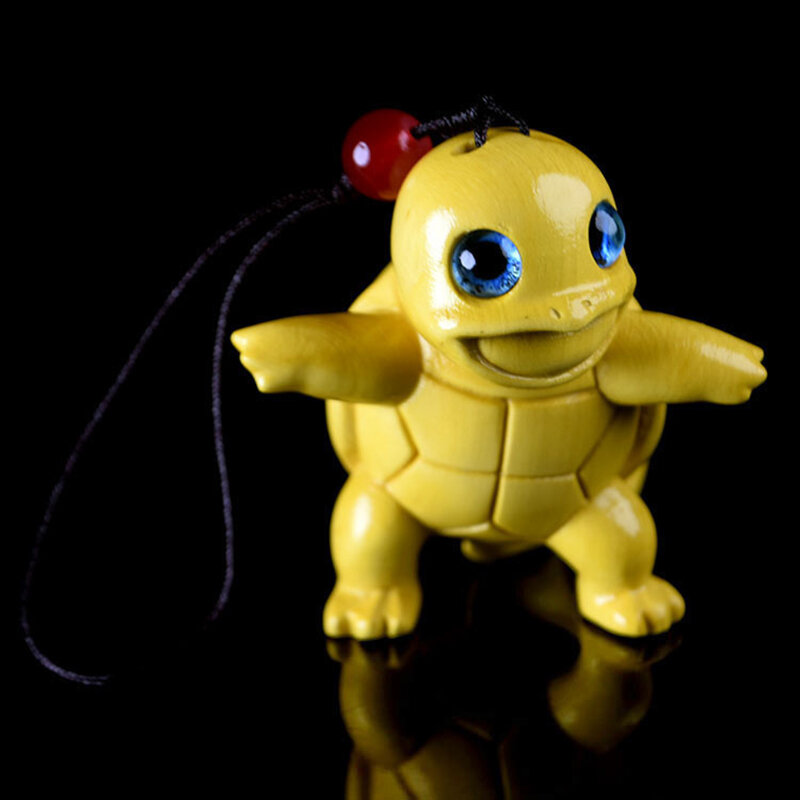Tokoh Anime Kayu Pokemon Eevee Pikachu Gantungan Kunci Kerajinan Psyduck Tupai Charmander Mainan Model Tokoh Aksi untuk Hadiah Anak-anak