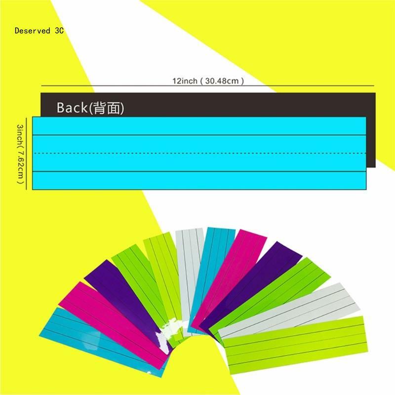 R9CB 6 شرائط جملة ملونة مع مغناطيسات 12 × 3 بوصة شرائط جملة مبطنة قابلة لإعادة الاستخدام