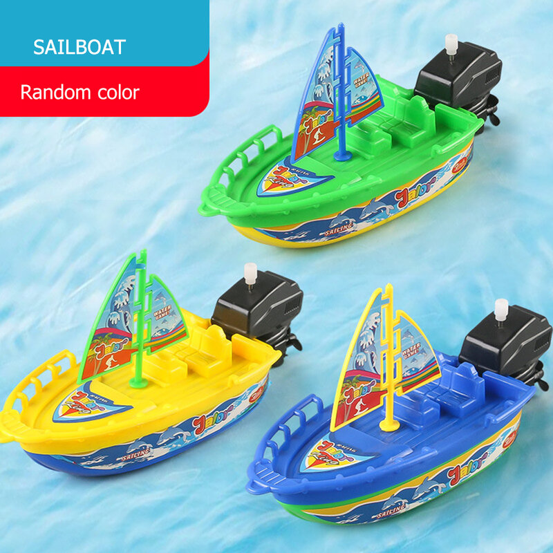 1Pc Crianças Speed Boat Ship Wind Up Toy Brinquedos de banho Brinquedos de chuveiro Flutuar na água Crianças Classic Clockwork Brinquedos para Crianças Meninos Presente