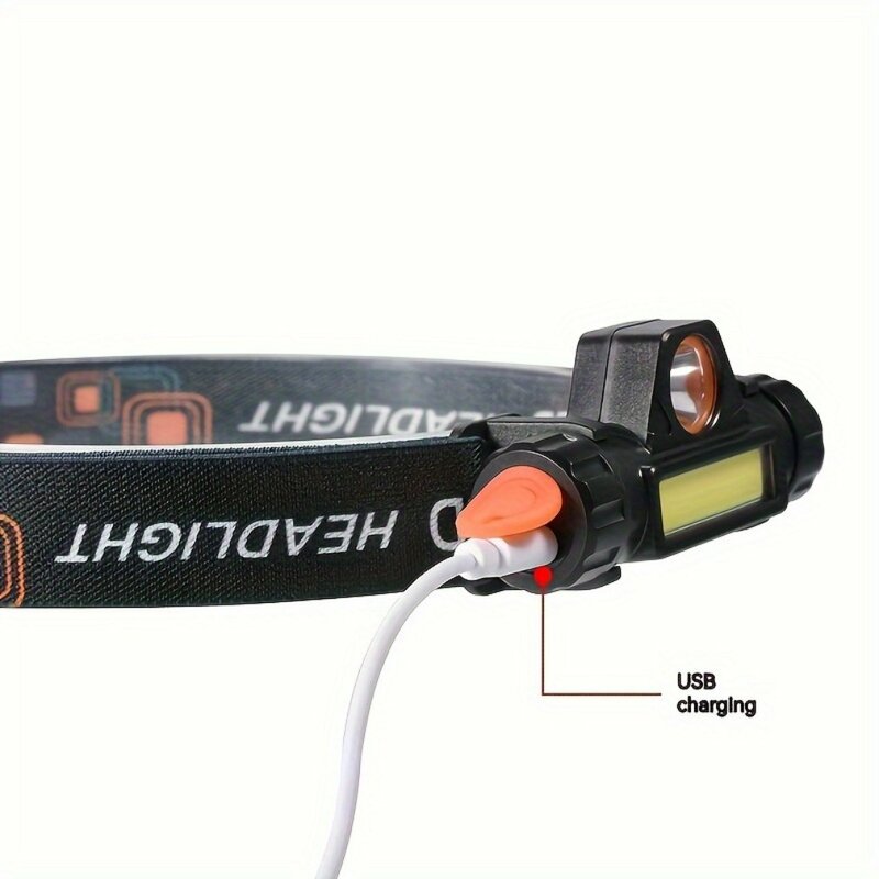 USB recarregável farol com ímã, lanterna, farol de segurança, escurecimento luz, novo, transporte rápido, 2024