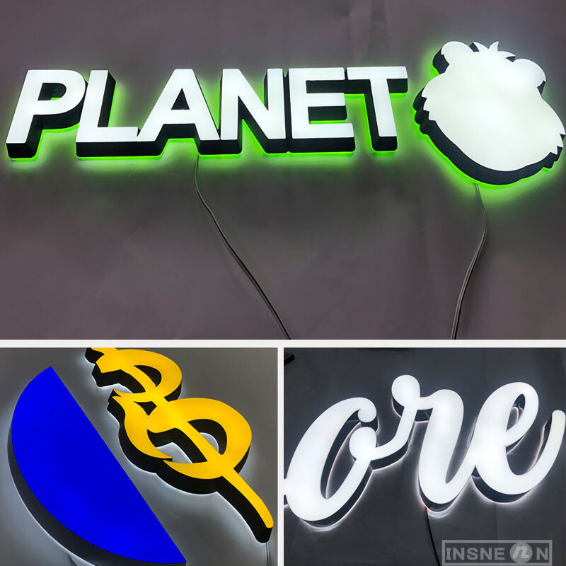 LED Lights Frontlit Acrylic Luminous Lettering Retail Shop Waterproof Company  Advertising Board Sign