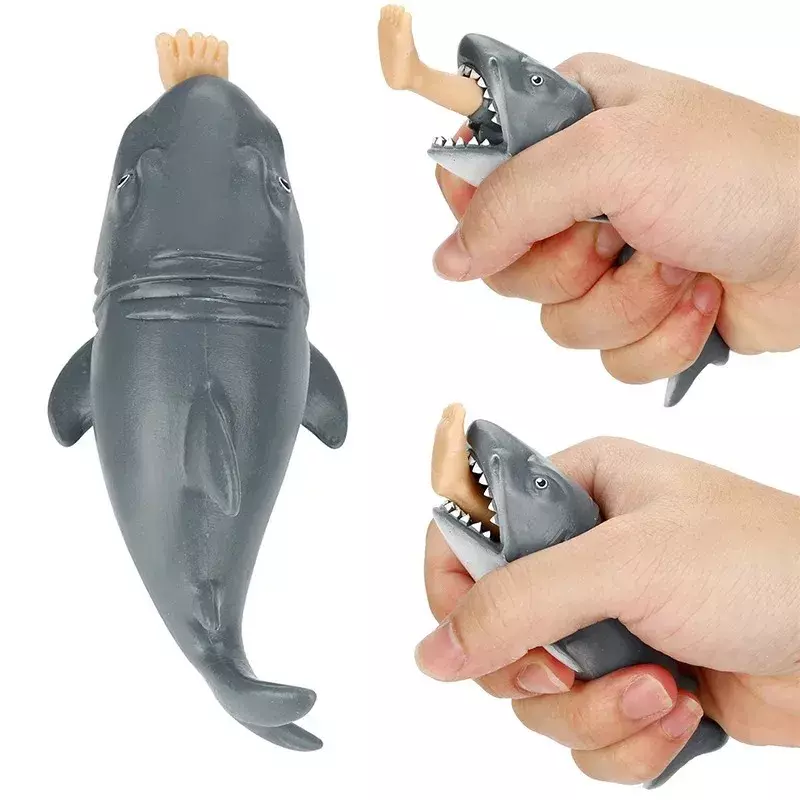 Mainan Fidget dewasa antistres mainan Remas kreatif menggigit kaki hiu mainan penghilang stres Spoof trik hadiah untuk anak-anak Gag mainan