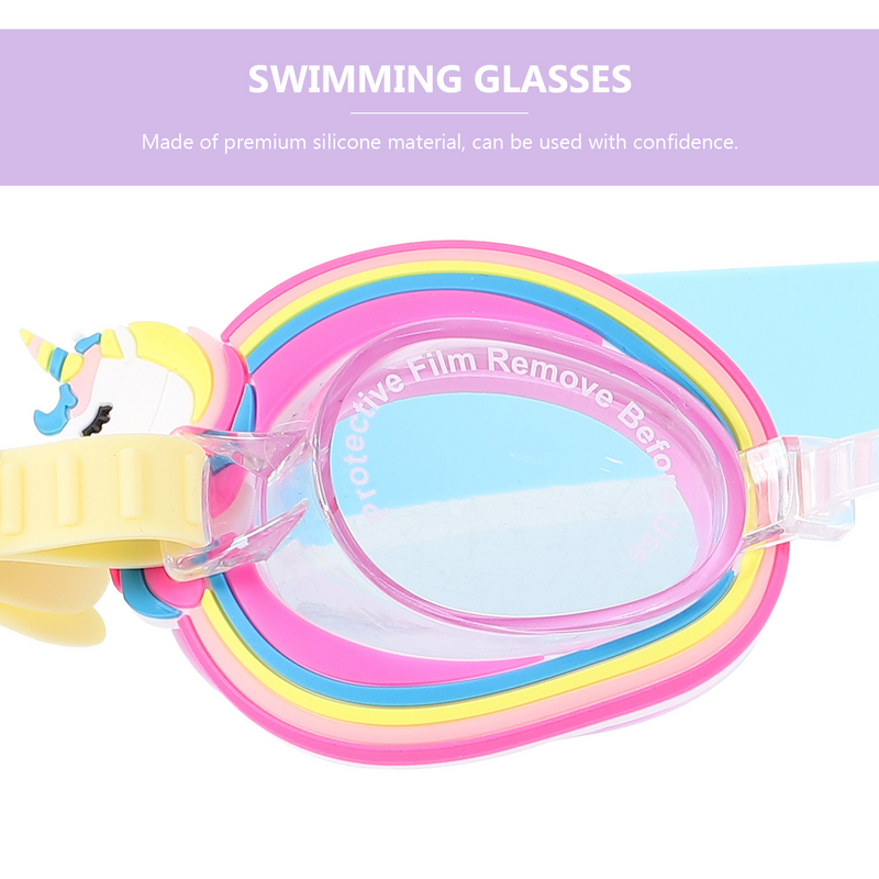 Óculos de natação anti-nevoeiro para crianças, óculos de natação para meninas, óculos de água, receita infantil, unicórnio subaquático para crianças