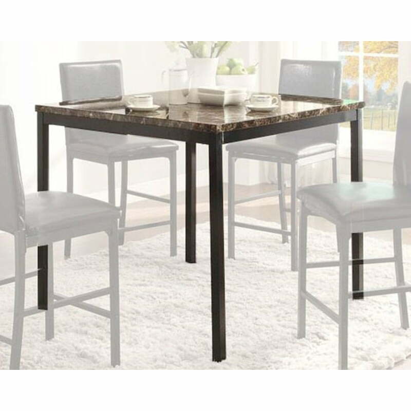 Tisch mit Gegen höhe im Metallrahmen mit Pub-Bar-Cocktail tisch aus Kunst marmor, schwarz