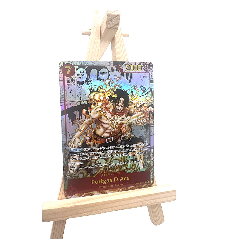 Homemade One Piece Portgas D Ace Acrylic Card Brick Anime Characters Bronzing Collection Flash Card Cartoon Toys Christmas Gift