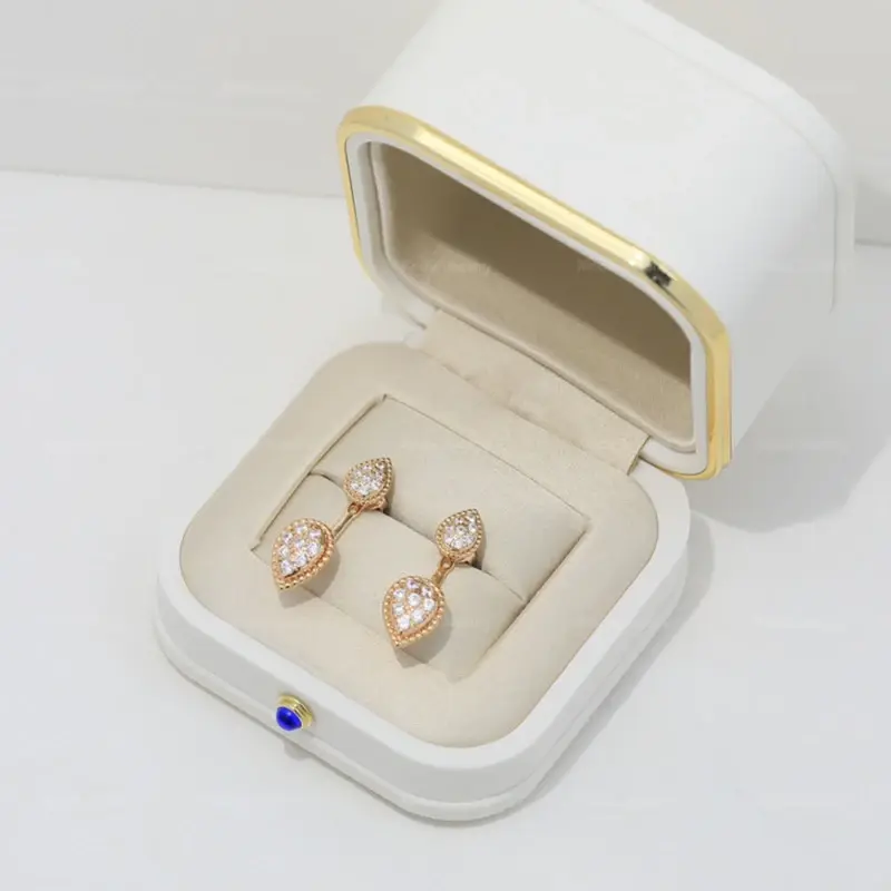 Classic Design S925 Sterling Silver Zircon Double Droplet Earrings for Women's Temperament Fashion Brand Wedding Luxury Jewelry