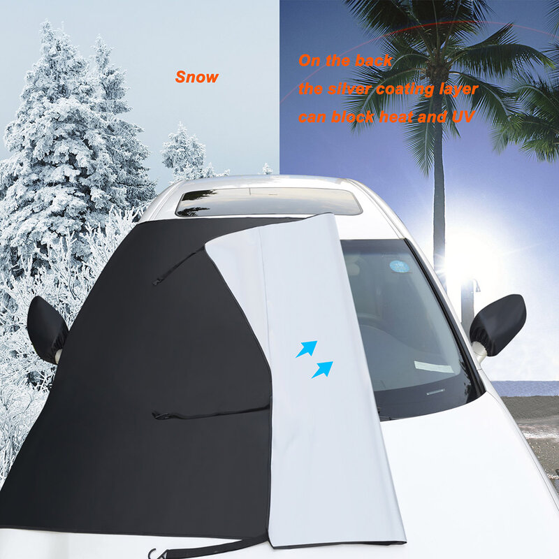 عالمي غطاء الزجاج الأمامي للسيارة ، واقي شمس ثلجي ، حماية من الغبار ، واقي خارجي خارجي ، مقاوم للماء