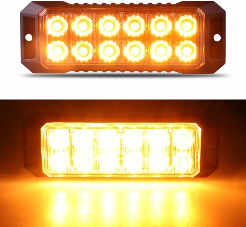 New12-LED Flashing Strobe  for 12-24V Trucks Car Vehicle LED Mini Grille  Head Emergency Beacon Hazard Warning Lights