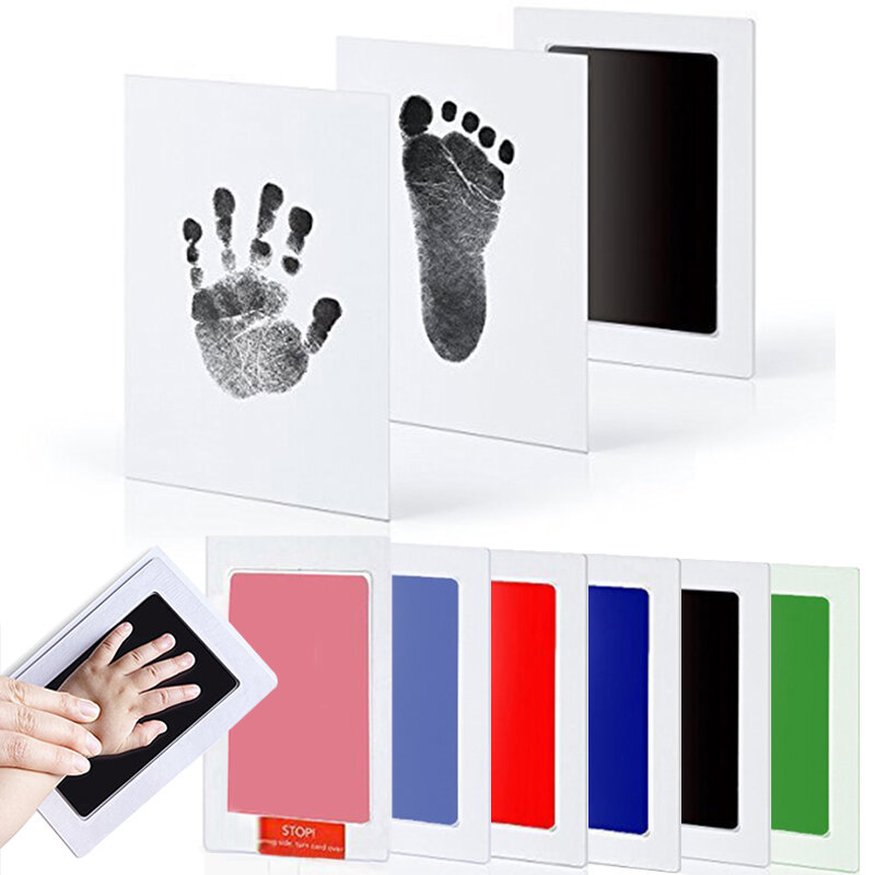 Sicher Nicht giftig Baby Footprints Handabdruck Keine Touch Haut Tintenlosen Tinte Pads Kits für 0-10 Monate Neugeborenen haustier Hund Pfote Druckt Souvenir