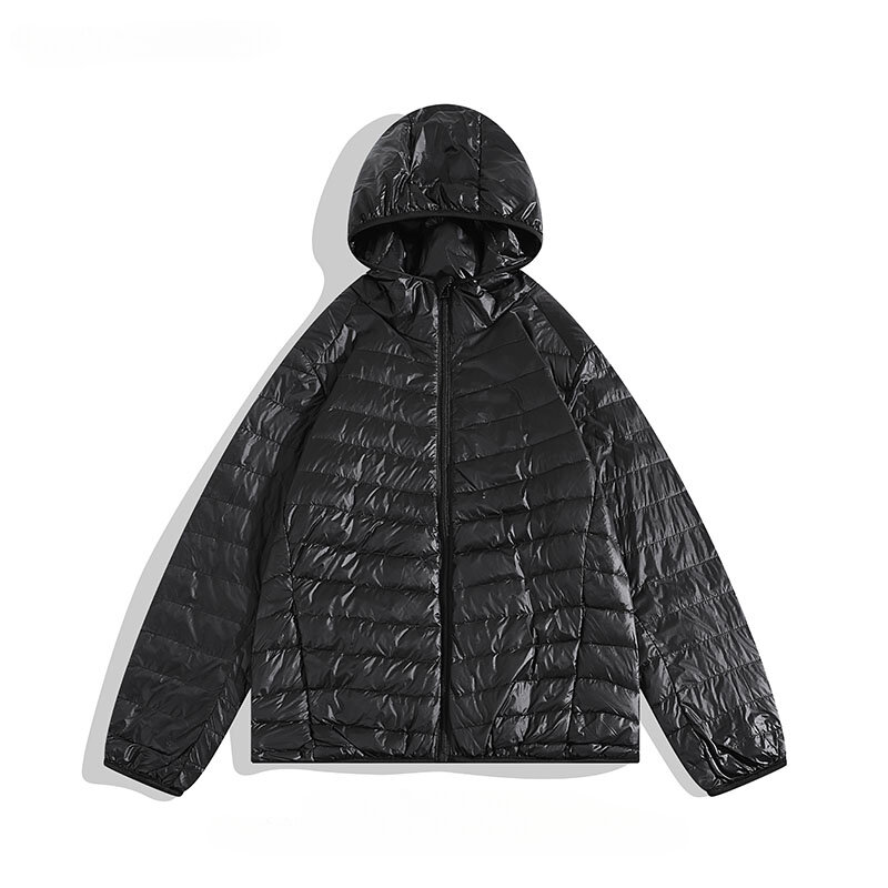 Jaqueta monocromática com capuz para homens e mulheres, casaco de rua da moda, impermeável e quente, versátil, leve e com zíper, inverno