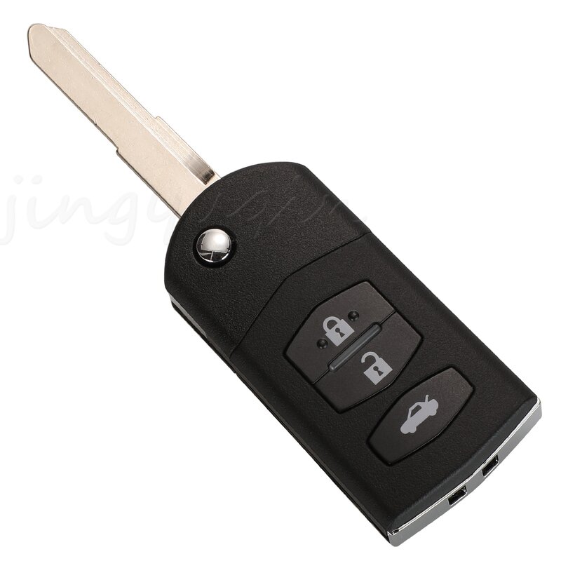 Jingyuqin 3 Botão de Arranque Do Carro Dobrar chave Remota 433MHz Chip Para Mazda 2 4D63/3/5 / 6 / MX5 / CX7 (SKE126-01)