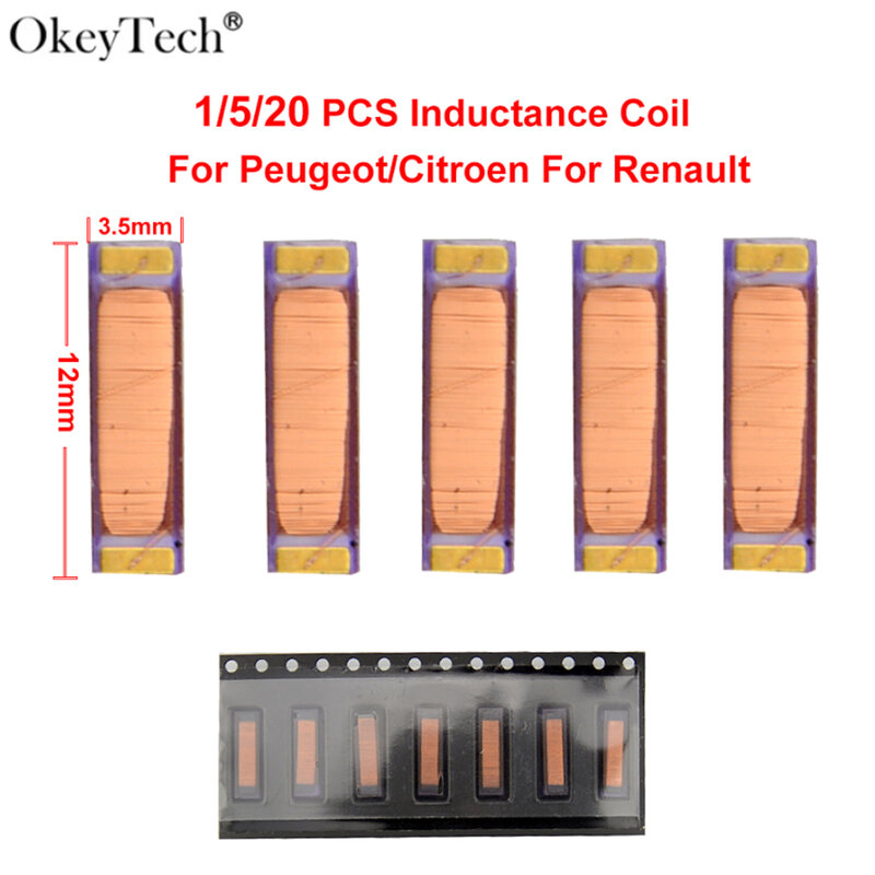 Okeytech-Chip transpondedor de bobina de inductancia de reparación, llave remota de coche, Renault, Peugeot, Citroen, 2. 38mh, 680P, 1/5/20 uds.