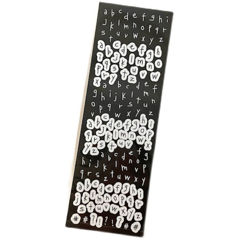 1Pc Ins Black White Letters Alphabet Plaid Decorative Stickers For Scrapbooking Photo Album Card Making Dairy Decoration DIY
