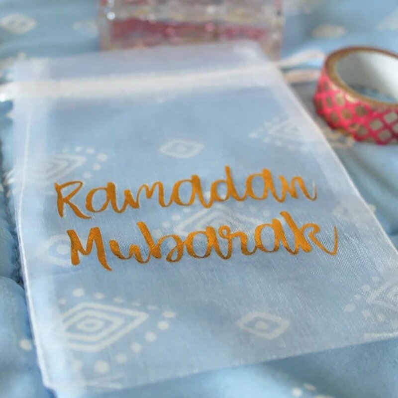 Bolsa de regalo piezas Eid Mubarak, recuerdo de feliz Ramadán Al Adha, vacaciones islámicas musulmanas, suministros de decoración para fiestas Kareem, 10 unidades