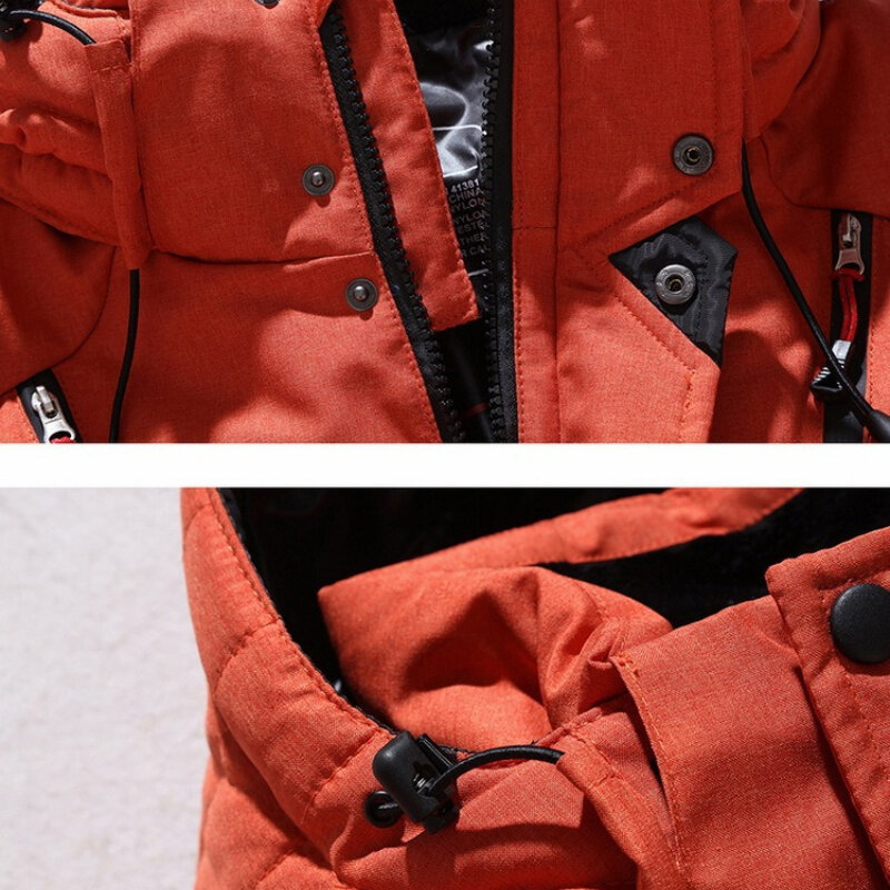 Jaket bertudung pria, mantel tebal hangat termal warna polos tahan angin kasual modis 2023 untuk musim dingin