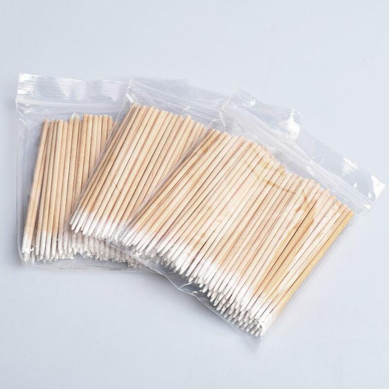 2 Bags 200Pcs Pointed Cotton Swab Disposable One-time Sharp Mouth Makeup Tools Tattoo Eyelash Extension Cotton Swab For Eyebrow